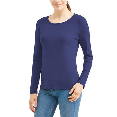 Essentials Women's Long-Sleeve Crewneck Smocked Cuff T-Shirt