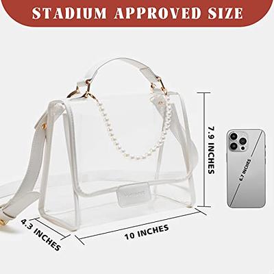 Vorspack Clear Bag Stadium Approved - PU Leather Clear Purse Clear Crossbody Bag for Concert Festival