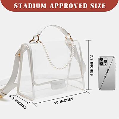 Vorspack Clear bag Stadium Approved - Clear Purse for Women Clear Crossbody  Bag with Pearl Chain Clear Handbag for Concert Sport Wedding Party Prom -  White - Yahoo Shopping