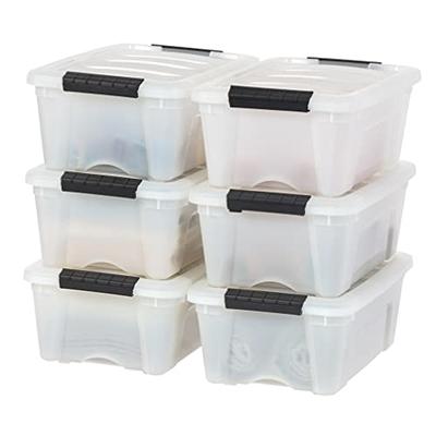  IRIS USA 4 Pack 24.5qt Plastic Storage Bin Tote Organizing  Container with Latching Lid,Clear