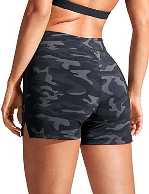 CRZ YOGA Womens Swim Shorts 4'' - High Waisted Board Shorts Zipper Pocket  Bathing Swimwear Shorts Side Split with Mesh Liner Jungle Camouflage Gray  Small - Yahoo Shopping