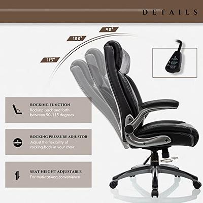 Mimoglad Office Chair, High Back Ergonomic Desk Chair with Adjustable  Lumbar Support and Headrest, Swivel Task Chair with flip-up Armrests for  Guitar