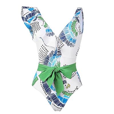 Bathing Suits for Teens Girls Two Piece High Set Waist Ruched Swimsuit  Halter Blue Flower Shirt Teen Girl, Green, X-Large : : Clothing,  Shoes & Accessories