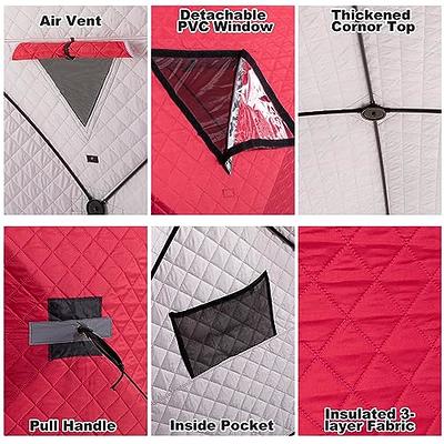 INTOBOO Ice Fishing Shelter, Insulated Ice Fishing Pop-Up Tent for 1-2  Person, Portable Ice Fishing Shanty with 3 Layer Fabric, Anchors, Tie  Ropes, Large Ice Shack, Windproof & Waterproof, Red - Yahoo Shopping