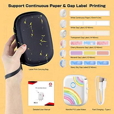 MARKLIFE Label Maker with Case - Mini Bluetooth Label Printer 4 Labels  Portable Thermal Sticker Machine for Storage Barcode Office Home Labelmaker  (Color, 1 Printer+6 Tapes+Case) - Yahoo Shopping