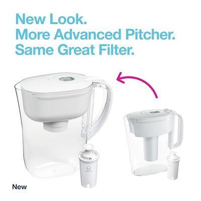 Brita Small 6 Cup Water Filter Pitcher with 4 Standard Replacement Filters,  BPA Free - Metro, White