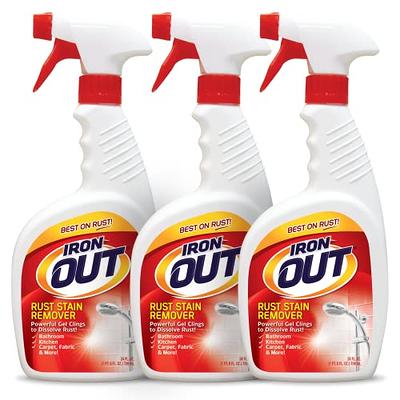 Iron OUT Spray Gel Rust Stain Remover, Remove and Prevent Rust Stains in  Bathrooms, Kitchens, Appliances, Laundry, Outdoors, white 24 Fl Oz (Pack of