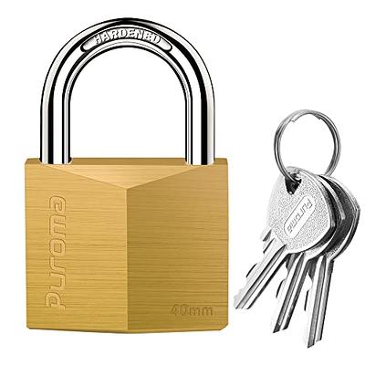 Lock Set with Kit Keyed Padlock, [2 Pack] [6 Keys] Solid Brass