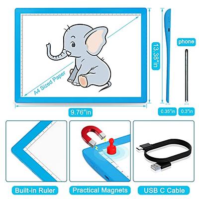 LED Portable Copy Board Tracing Box, A4 Light Pad with Magnetic, Adjustable  Brightness Drawing Board for Artist, Purple Light Box for Diamond