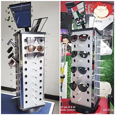 360 Rotating Sunglass Display Rack Metal Glasses Stand Holder 44 Pairs W/  Mirror Retail Sunglass Display Stand Sunglasses Rack