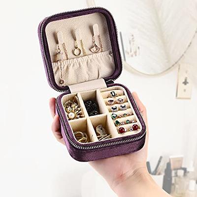 Portable Velvet  Travel Jewelry Case For Rings, Earrings