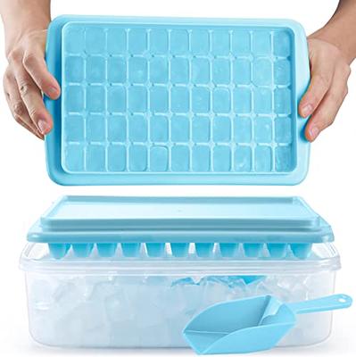  YIUERTEO Ice Cube Tray With Lid And Bin, 64 Grids Ice Trays For  Freezer With Bin, Silicone Ice Tray With Lid And Bin, Stackable Ice Tray  With Bin, Green Ice Bin