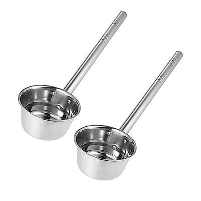 2pcs Stainless Steel Colored Handle Soup Ladle, Slotted Spoon For Kitchen  Cooking, Hot Pot