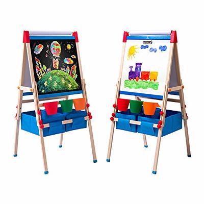 Kids Easel with Paper Roll Double-Sided Whiteboard & Chalkboard Adjustable  Kids Art Easel Standing Easel with Accessories for Kids and Toddlers -  Yahoo Shopping