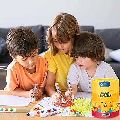 Jar Melo 24 Count Washable Broad Line Markers for Toddlers ,Mess Free  Coloring Markers Kit for Kids