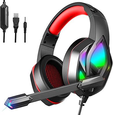 BENGOO G9000 Stereo Gaming Headset for PS4 PC Xbox One PS5 Controller,  Noise Cancelling Over Ear Headphones with Mic, LED Light, Bass Surround,  Soft