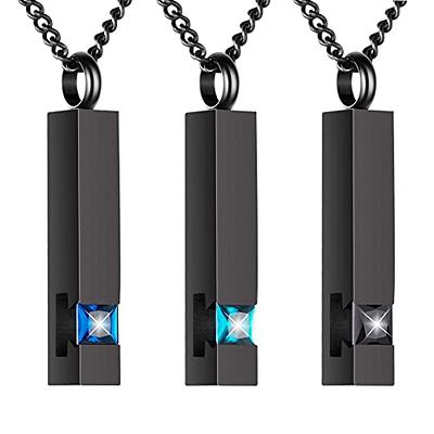 BGAFLOVE Set of 3 Crystal Black Cremation Jewelry for Ashes, Urn