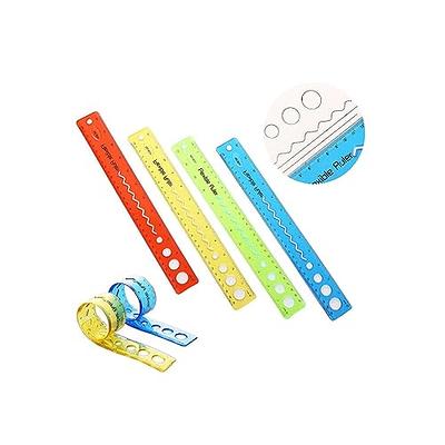 Thinp 6 Pack Rulers for Kids, Assorted Colors 6 Inch Ruler Small