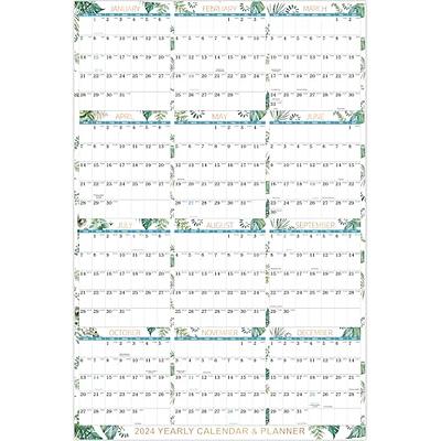 2024 Yearly Wall Calendar with Holidays, Full Year Calendar One Page,  Annual Year Wall Calendar with Stickers, Horizontal, 24X 33 (Open), Paper