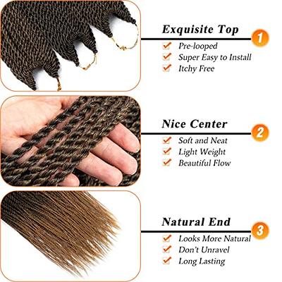 NAYOO Crochet Hair for Kids - 8 Packs 12 Inch Short Crochet Hair For Black  Women, 30 Strands/Pack Small Twist Crochet Hair Hot Water Setting, Crochet
