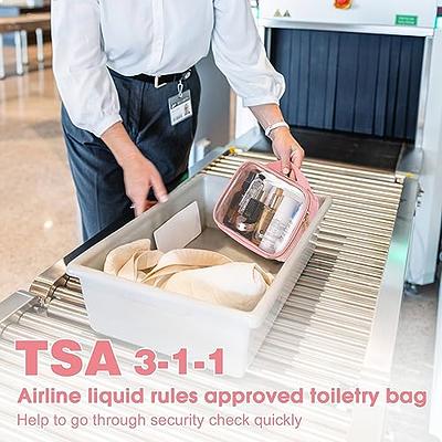 F-color TSA Approved Toiletry Bag - 3 Pack Clear Toiletry Bags Clear Makeup  Cosmetic Bags for Women Men, Quart Size Travel Bag, Carry on Airport