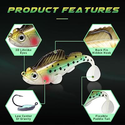 Gotour Weedless Soft Fishing Lures for Freshwater and Saltwater, Premium Pre -Rigged Jig Head Paddle Tail Swimbaits for Bass Fishing，Jigs Fishing Bait  for Crappie Trout Walleye, Amazing Fishing Gifts - Yahoo Shopping