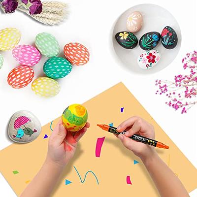 Acrylic Paint Pens Markers, 24 Colors Dual Tip Acrylic Paint Pens for Rock  Painting, Wood, Canvas, Stone, Glass, Ceramic Surfaces, DIY Crafts Making