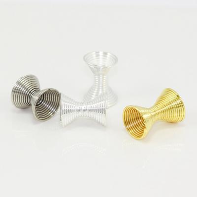 50pcs Rondelle Stopper Beads with Rubber Inside Metal Loose Beads