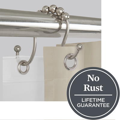 allen + roth Chrome Stainless Steel Double Shower Curtain Hooks (12-Pack)