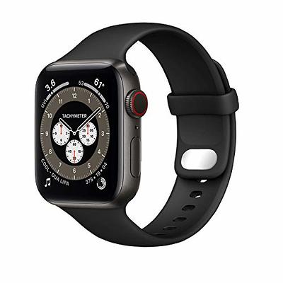 Lerobo Sport Bands Compatible with Apple Watch Band 49mm 45mm 44mm  42mm,Stylish Durable Breathable Soft Silicone Strap Sport Band Compatible  for iWatch SE Series 8 7 6 5 4 3 2 1 Women Men,Black/Gray