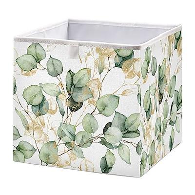 Kigai Cute Flower Rectangular Storage Bins - 16x11x7 In Large Foldable  Storage Basket Fabric Storage Baskes Organizer for Toys, Books, Shelves