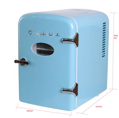 CROWNFUL Mini Fridge, 4 Liter/6 Can Portable Cooler and Warmer -Cool Blue