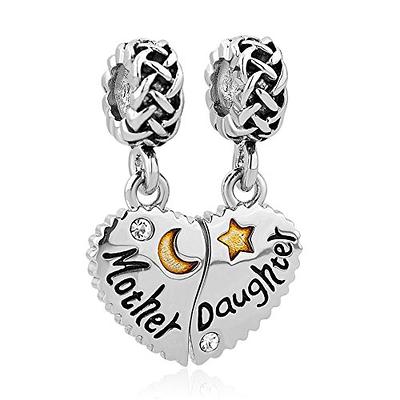 CharmSStory Heart Love Mom Mother Daughter Son Charm Dangle Beads Charms  For Bracelets