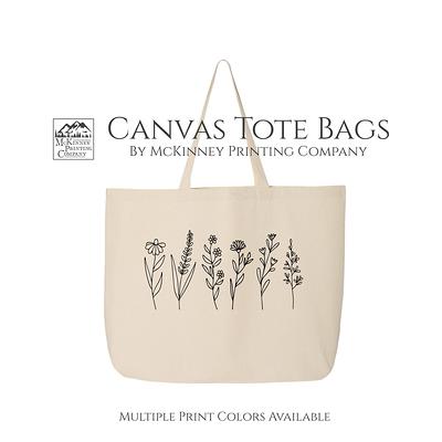 Wildflower Tote Flower Cottagecore Cute Bag Spring Canvas Floral