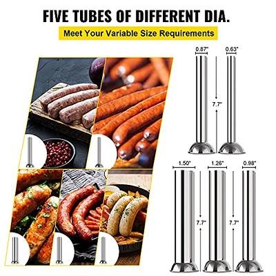 Manual Sausage Stuffer Maker 3L Capacity Vertical Meat Filler Stainless  Steel with 4 Stuffing Nozzles, Commercial and Home Use