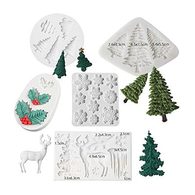 Popvcly Christmas Fudge Mold Silicone Candy Mold Set Snowflake Snowman Christmas Tree Reindeer Santa Holly Leaf Bells Candy Cane Chocolate Mold, Infant Boy's