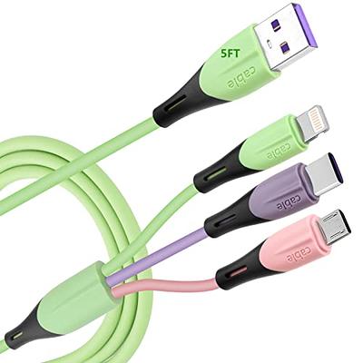 2Pack Multi USB Retractable Charging Cable,Multi Charger Cable 3 in 1 Multi  USB Cable Multiple Charger Cord Connector with Type C/Micro USB Port for  Cell Phones and More[Upgraded] 