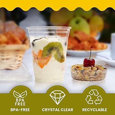 9 oz Plastic Parfait Cup Dome Lid Insert 10 sets