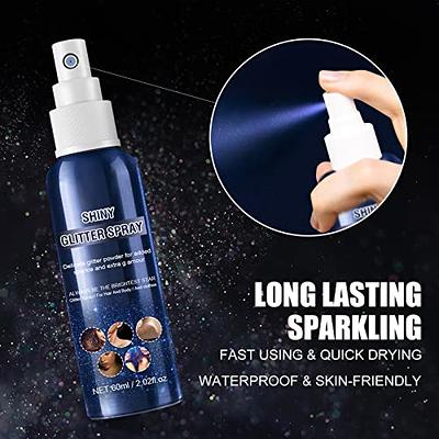 Body Glitter Glitter Spray Glitter Hairspray Glitter Spray for Skin Hair  and Body Quick Dry Waterproof and Long-Last Body Shiny Spray Holographic  Liquid Glitter Gel 60ML Blue