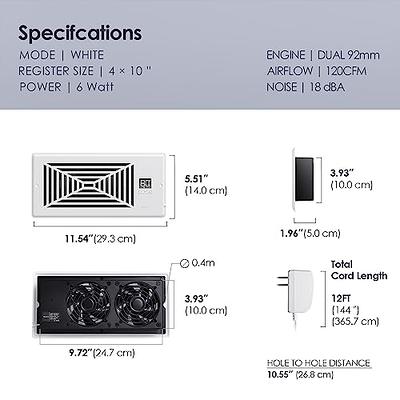 AC Infinity AIRTAP T6, Quiet Register Booster Fan with Thermostat