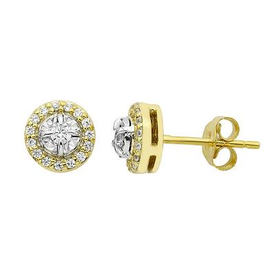 Diamond Stud Earrings 1/2 ct tw Round 10K Yellow Gold