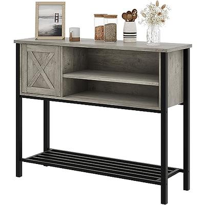 X-cosrack Coffee Bar Cabinet，3 Tiers Kitchen Coffee Cart with Drawer for  The Home, Movable Farmhouse Coffee Station Table on Wheels for Living Room