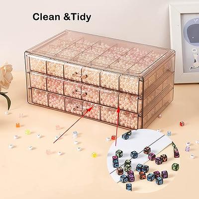 MIOINEY Compartment Storage Box 72 Grids Acrylic Organizer Box with 3 Drawers  Storage Containers Transparent Organizer Box for Crafts Art Supply Diamond  Painting Nail Tip Bead Earring Ring (Clear) - Yahoo Shopping