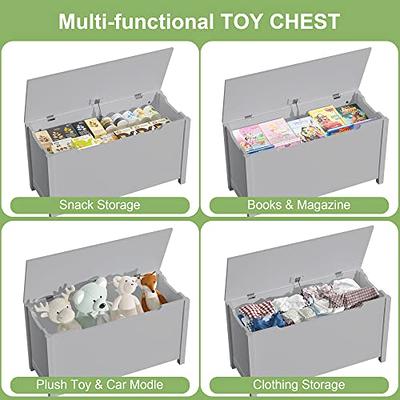 Costzon Toy Storage Organizer, Wooden Toy Bin Chest with 3 Removable  Drawers, Rolling Wheels, Large Open Shelf, Toddler Bookshelf for Nursery