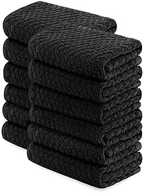 Kitchen Dish Towels Gray, 100% Cotton Waffle Weave 15x26, 12 pc Terry Cloth