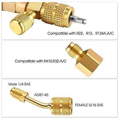 R410A Valve Core Remover Kits 7 Air Conditioning Refrigerant Angled Compact Ball  Valve Compatible with SAE 1/ 4 and 5/ 16 Port R410 R32 Brass Adapter 20  Valve Cores 10 Brass Nut 270 Sealing Washer - Yahoo Shopping