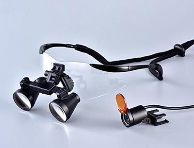 Songzi Optics 2.5X 3X 3.5X Optional Titanium Frame Binocular Dental  Surgical Loupes with High Brightness Led Headlight (Working Distance  :(500-600 mm)