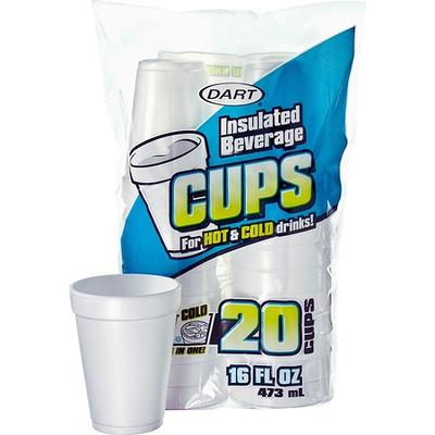 16oz. Dart Styrofoam Cups 1,000/Case