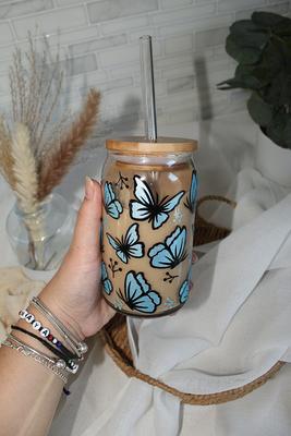 Butterfly Cup Iced Coffee Glass, Beer Can Glass Beer, Soda