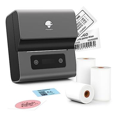 1 Pc Phomemo M110 Label Maker - Wireless Label Printer With One Roll  40x30mm Thermal Sticker Label, Thermal Label Printer For Store  Owner,Address, Logo, Clothing, Mailing, Sticker Printer For Phones & PC